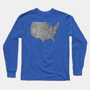 Line Map of the United States Long Sleeve T-Shirt